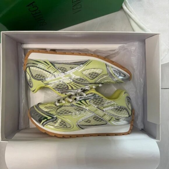 Bottega Veneta Orbit Silver And Yellow Sneakers - Picture 1 of 5